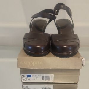 Easy Spirit Chocolate Leather Sandals